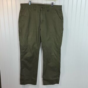 Carhartt Loose Fit Canvas Utility Work Pants Men’s 38X30 Green Cargo Chore